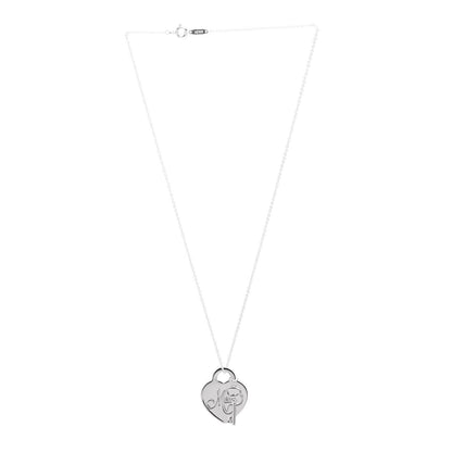 Tiffany Sterling Silver Mom Heart Tag Key Pendant Necklace 3 of 4