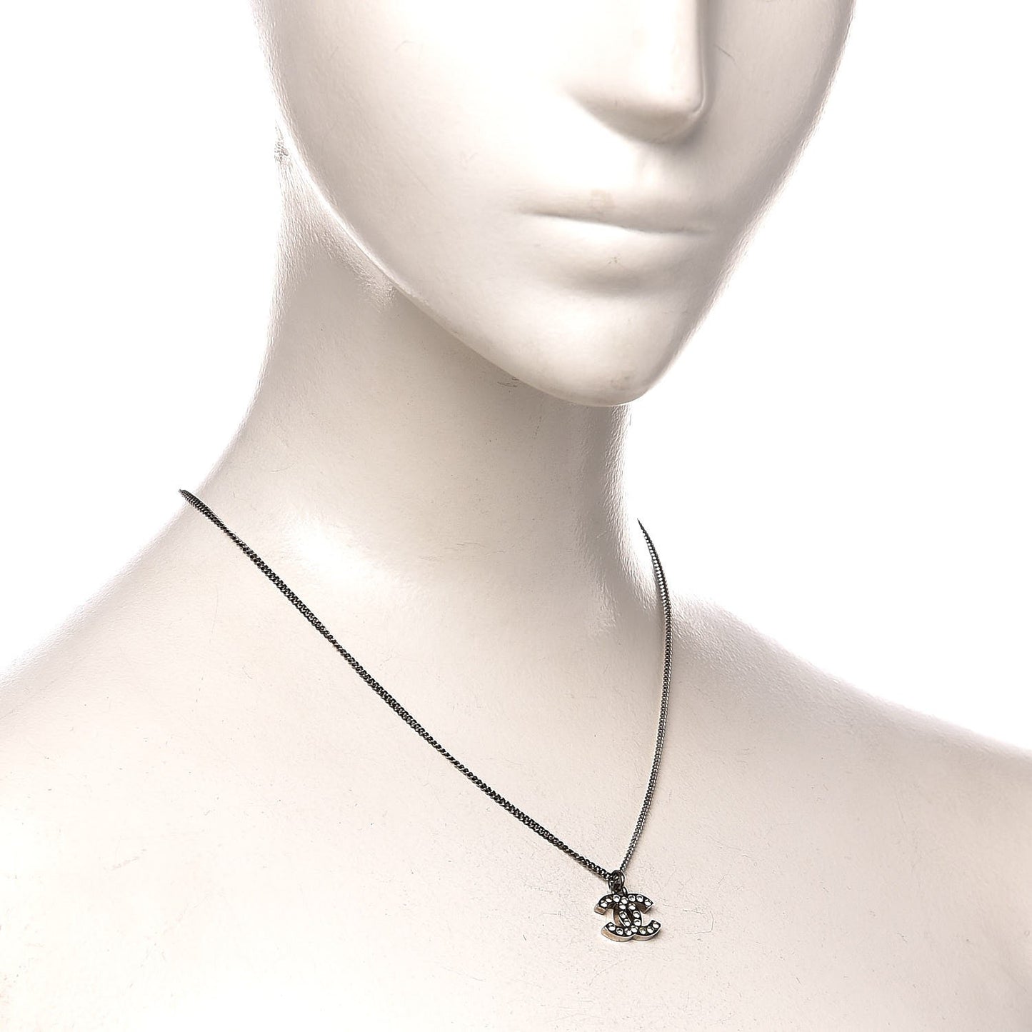 Crystal Timeless CC Necklace Silver