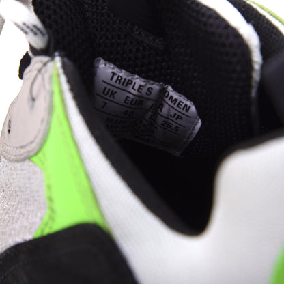 Balenciaga Fabric Mesh Womens Triple S Sneakers 40 White Green Fluo Black 9 of 10