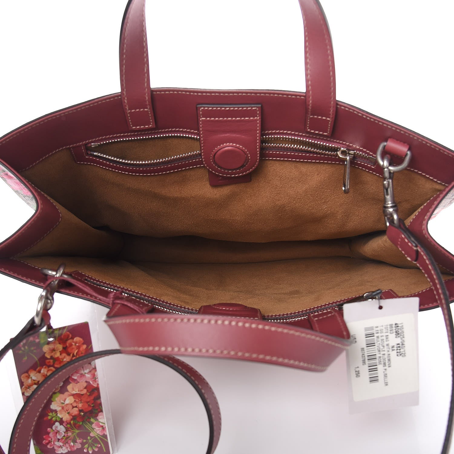 Gucci Soft GG Supreme Monogram Blooms Vertical Tote Beige Multicolor Dry Rose 6 of 10