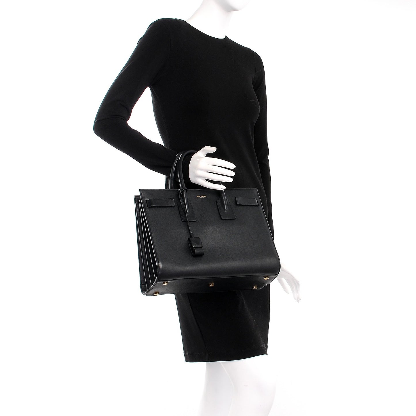 Calfskin Small Sac De Jour Black