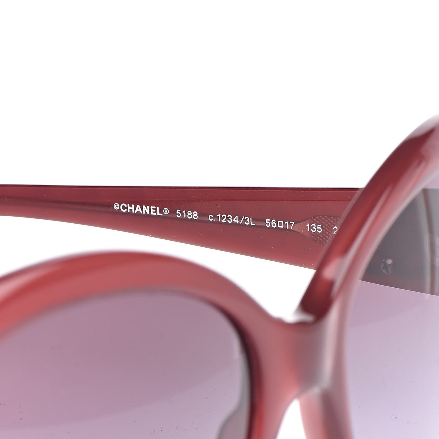 Quilted CC Sunglasses 5188 Burgundy