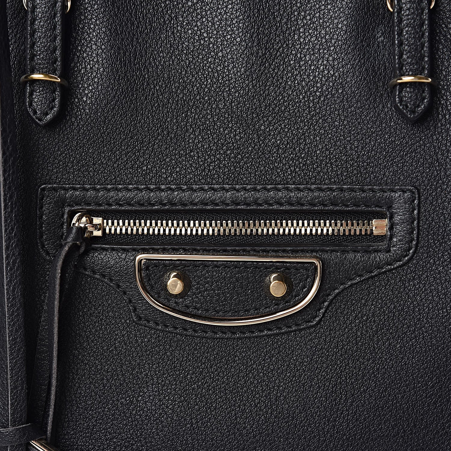 Balenciaga Grained Calfskin Gold Metallic Edge Hardware Papier A4 Tote Black 10 of 13