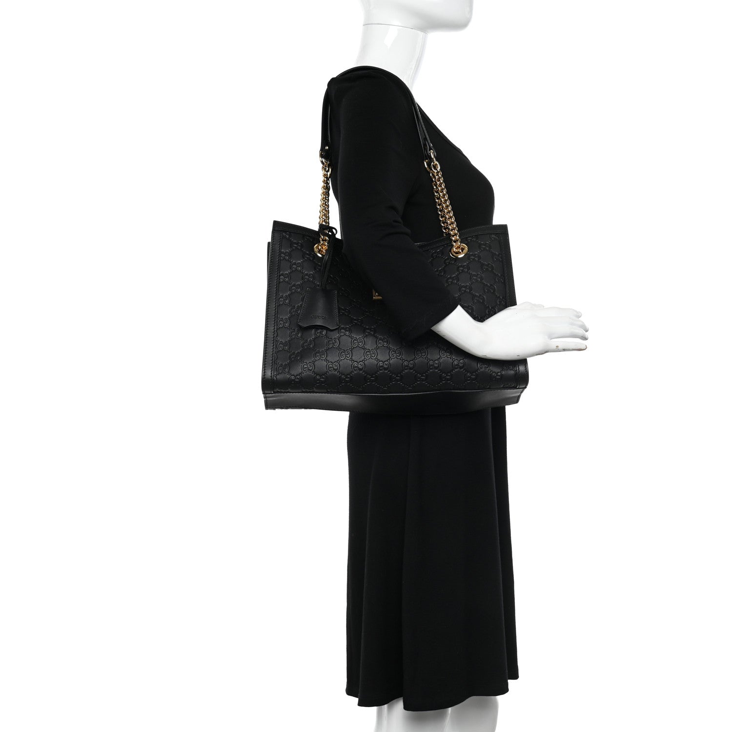 Gucci Guccissima Medium Padlock Tote Black 2 of 10