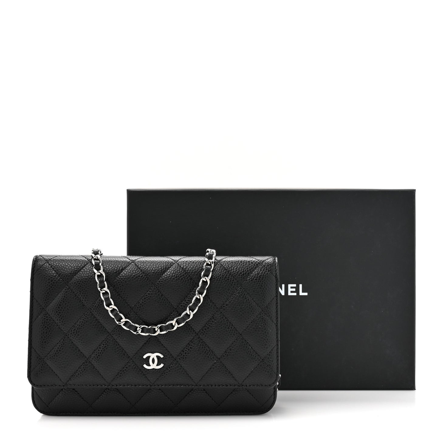 Caviar Quilted Wallet On Chain WOC Black