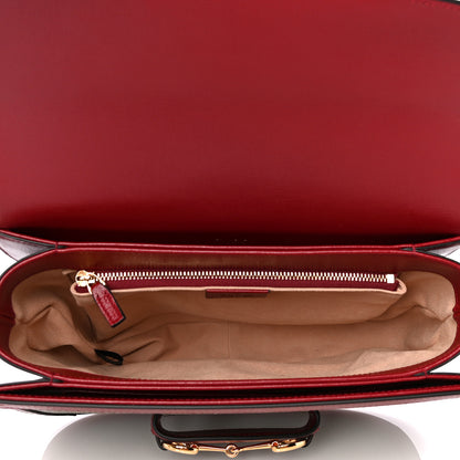 Gucci GG Supreme Monogram Azalea Calfskin Horsebit 1955 Shoulder Bag Beige Ebony New Cherry Red 5 of 8