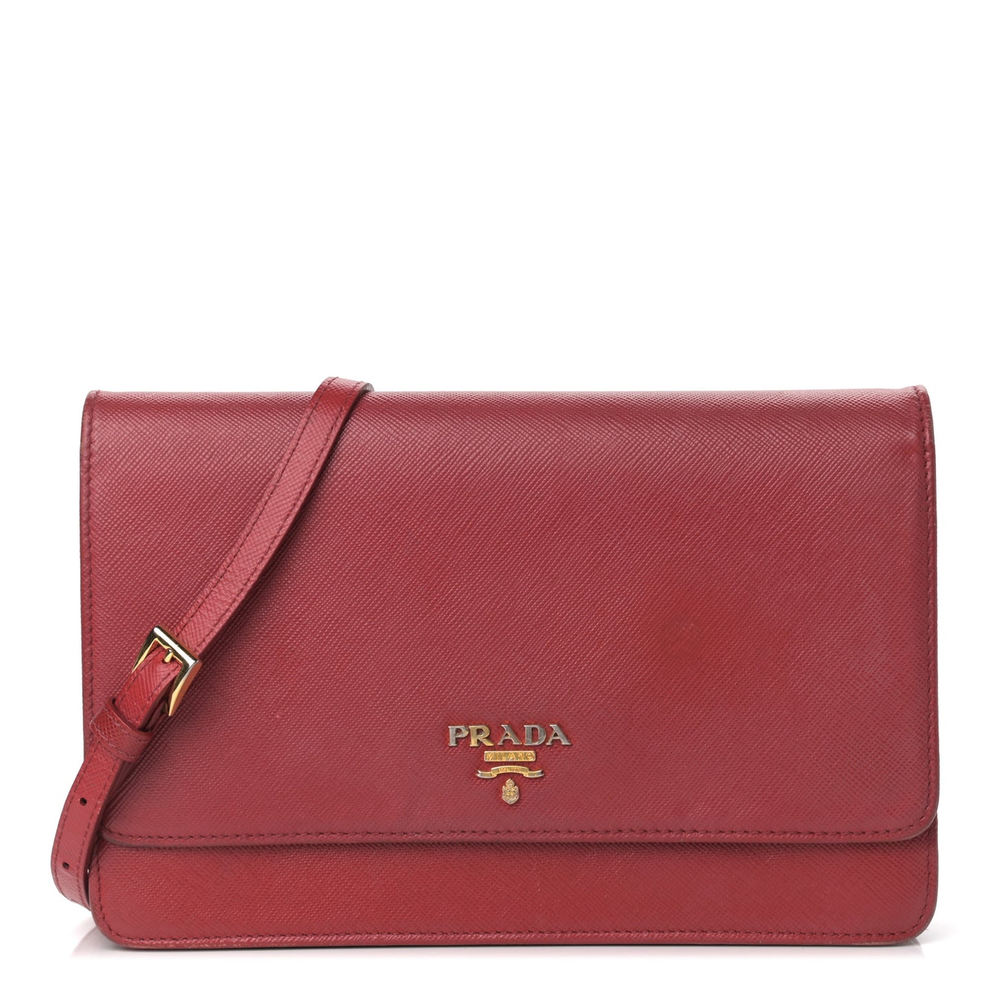 Saffiano Metal Flap Wallet With Strap Fuoco