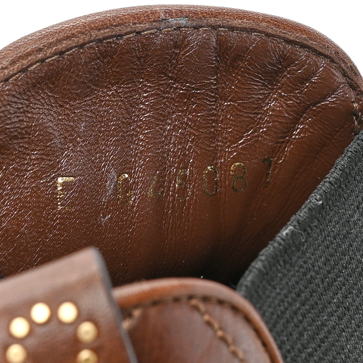 Calfskin Patent Cap Toe Quilted Short Boots 38.5 Brown Black