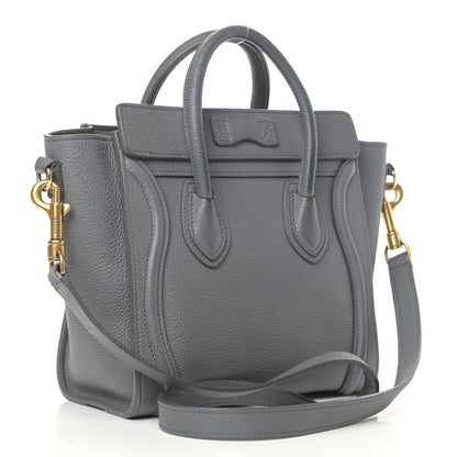 Celine Drummed Calfskin Nano Luggage Kohl 3 of 10