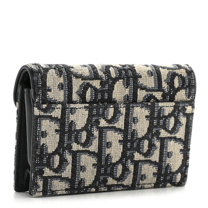 Christian Dior Oblique Saddle Card Holder Blue 3 of 11