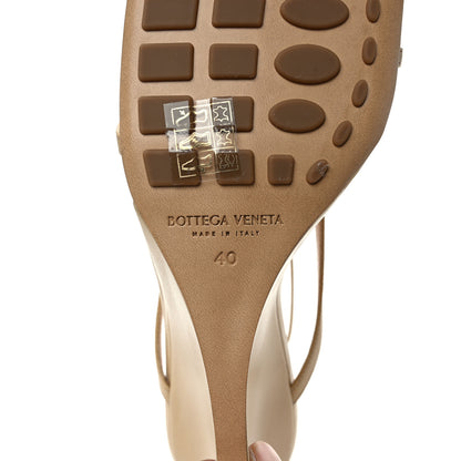 Bottega Veneta Lambskin Stretch Lounge Wedge Sandals 40 Cane Sugar 6 of 7