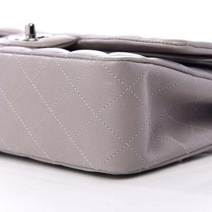 Chanel Lambskin Quilted Medium Double Flap Grey 7 of 9