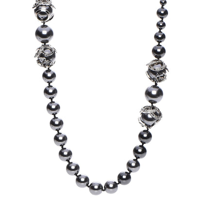 Chanel Graduated Pearl Crystal CC Long Necklace 1 of 6