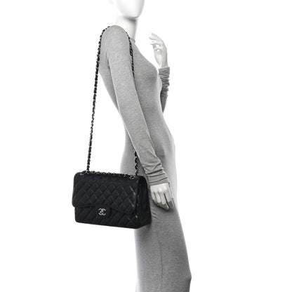 Chanel Caviar Quilted Jumbo Double Flap Black 2 of 12