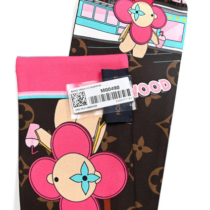Louis Vuitton Silk Monogram 2021 Hollywood Christmas Animation Bandeau Marron 2 of 3