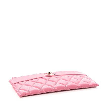 Chanel Sheepskin Quilted Mademoiselle Vintage Zip Pouch Pink 3 of 7