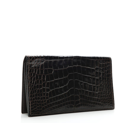 Hermes Alligator MC2 Fleming Checkbook Holder Wallet Havane 3 of 7
