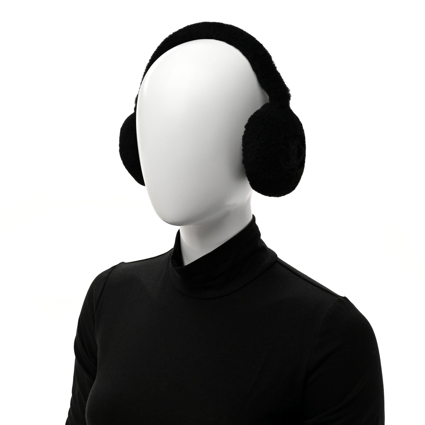 Shearling CC Ear Muffs Black