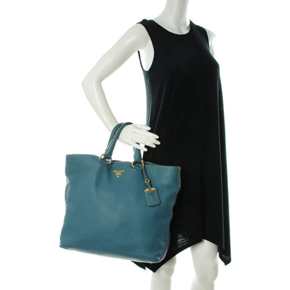 Prada Vitello Daino Tote Marine 5 of 12