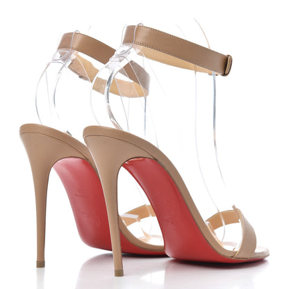 Christian Louboutin Shiny Nappa PVC Jonatina 100 Sandals 39 Nude 7 of 20