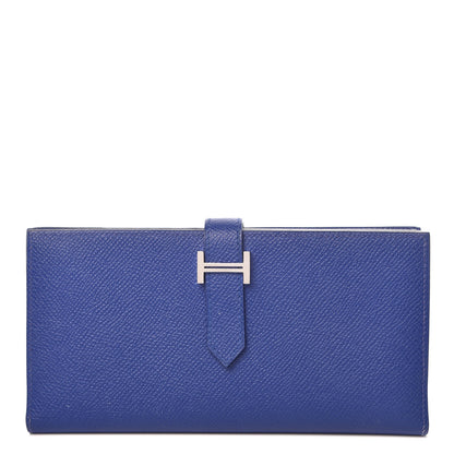 Hermes Epsom Bearn Gusset Wallet Bleu Electrique 1 of 9