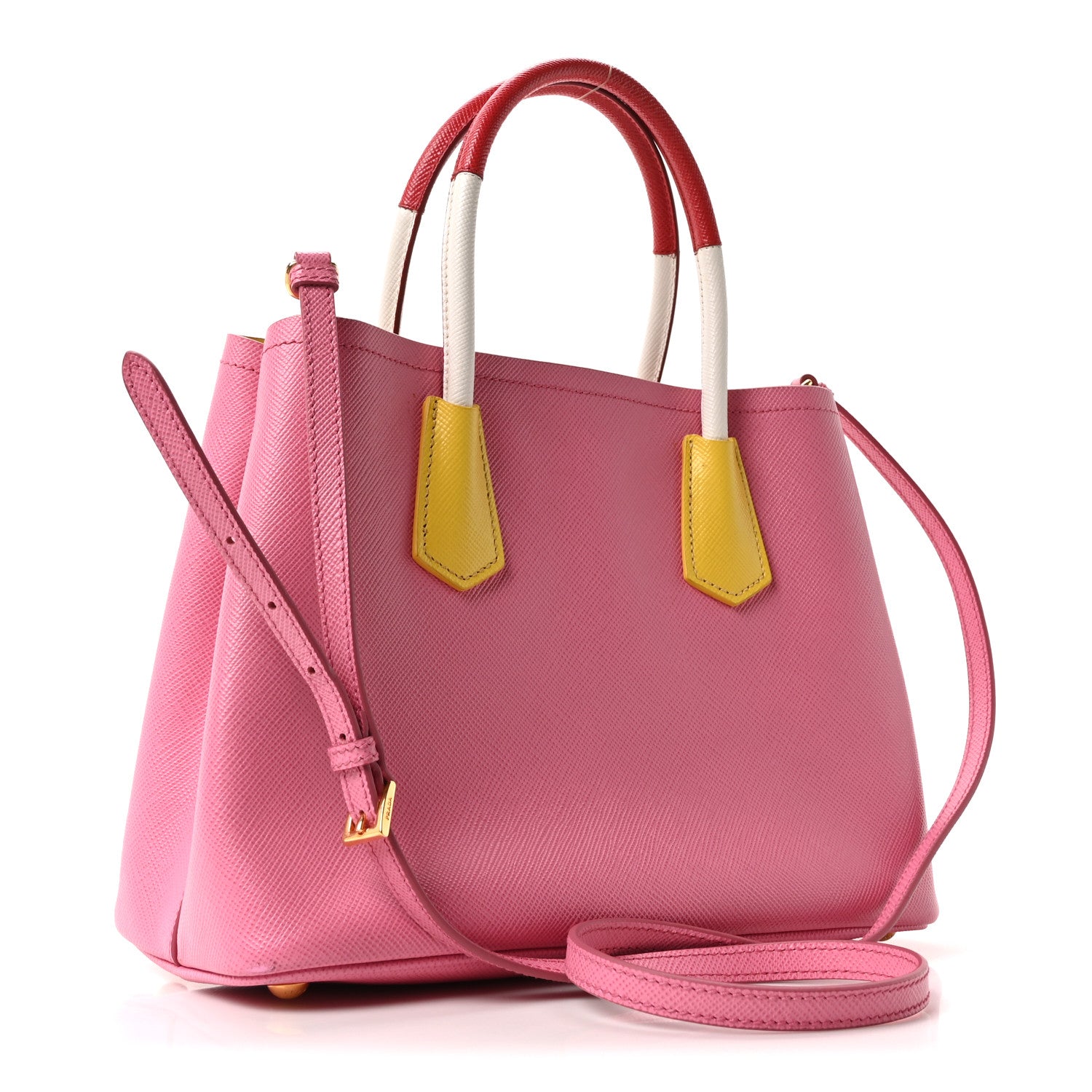 G-目黒SP ヒバラクィーン Prada Saffiano Cuir Small Bi-Color Double Bag Begonia Sole 1836915