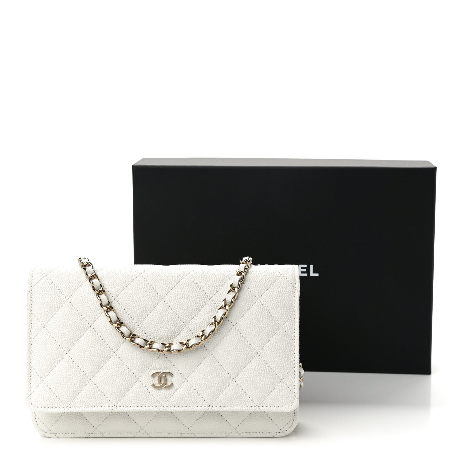 Chanel Caviar Quilted Wallet On Chain WOC White 12 of 12