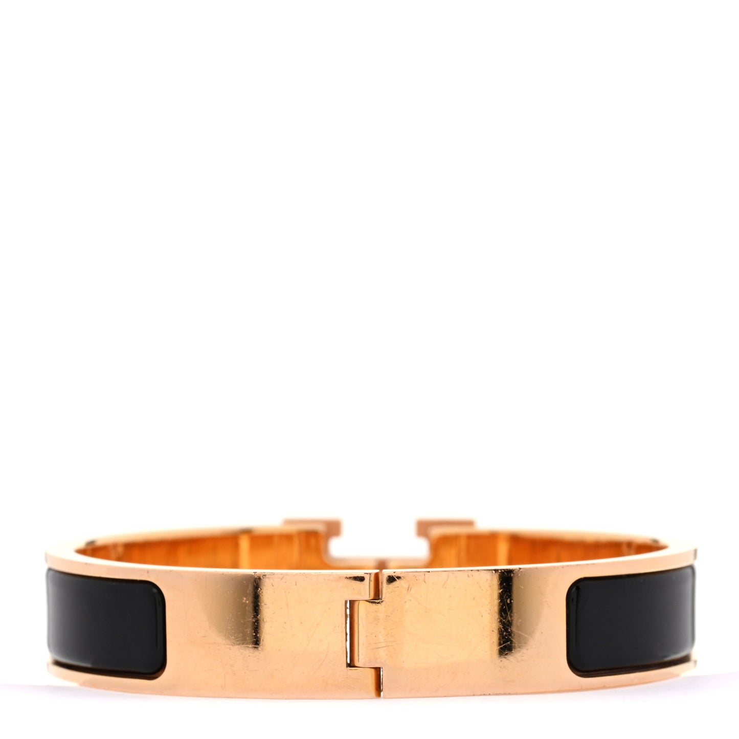 Enamel Narrow Clic Clac H Bracelet GM Black