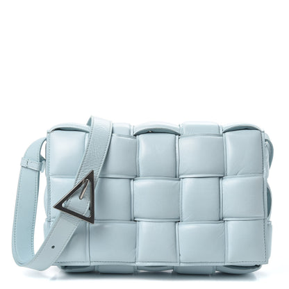 Bottega Veneta Paper Calfskin Maxi Intreccio Padded Cassette Crossbody Bag Ice 1 of 8
