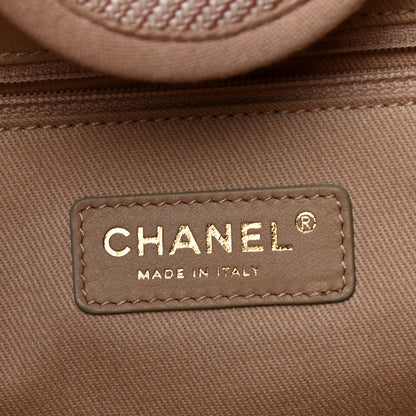 Chanel Mixed Fibers Calfskin Medium Deauville Tote Beige 6 of 13