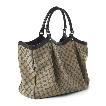 Gucci Monogram Dollar Calfskin Large Sukey Tote Beige Ebony Testa di Moro 3 of 11