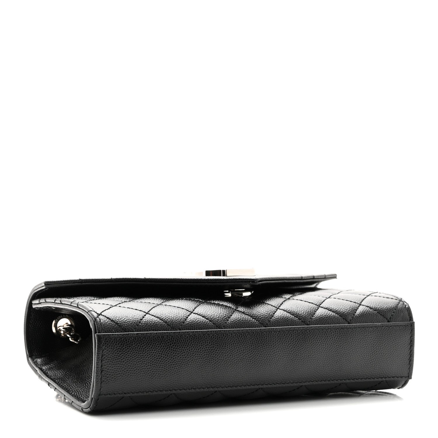 Saint Laurent Grain De Poudre Textured Mixed Matelasse Triquilt Small Monogram Satchel Black 4 of 9