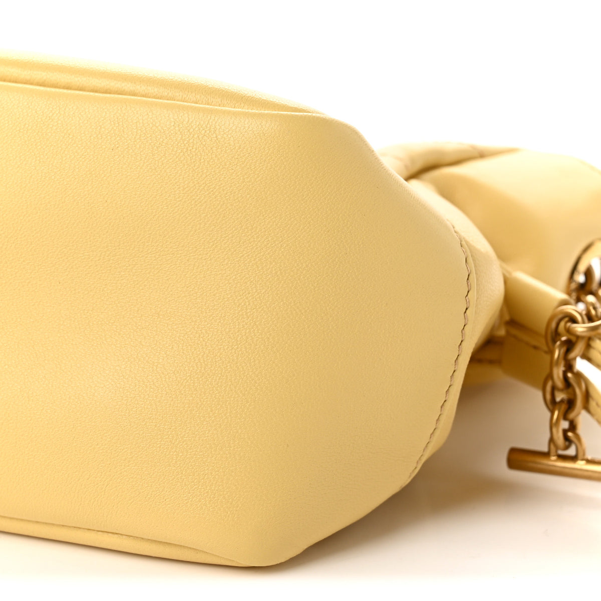 Saint Laurent Lambskin Matelasse Monogram Mini Jamie Shoulder Pouch Bag Soft Lemon 17 of 19