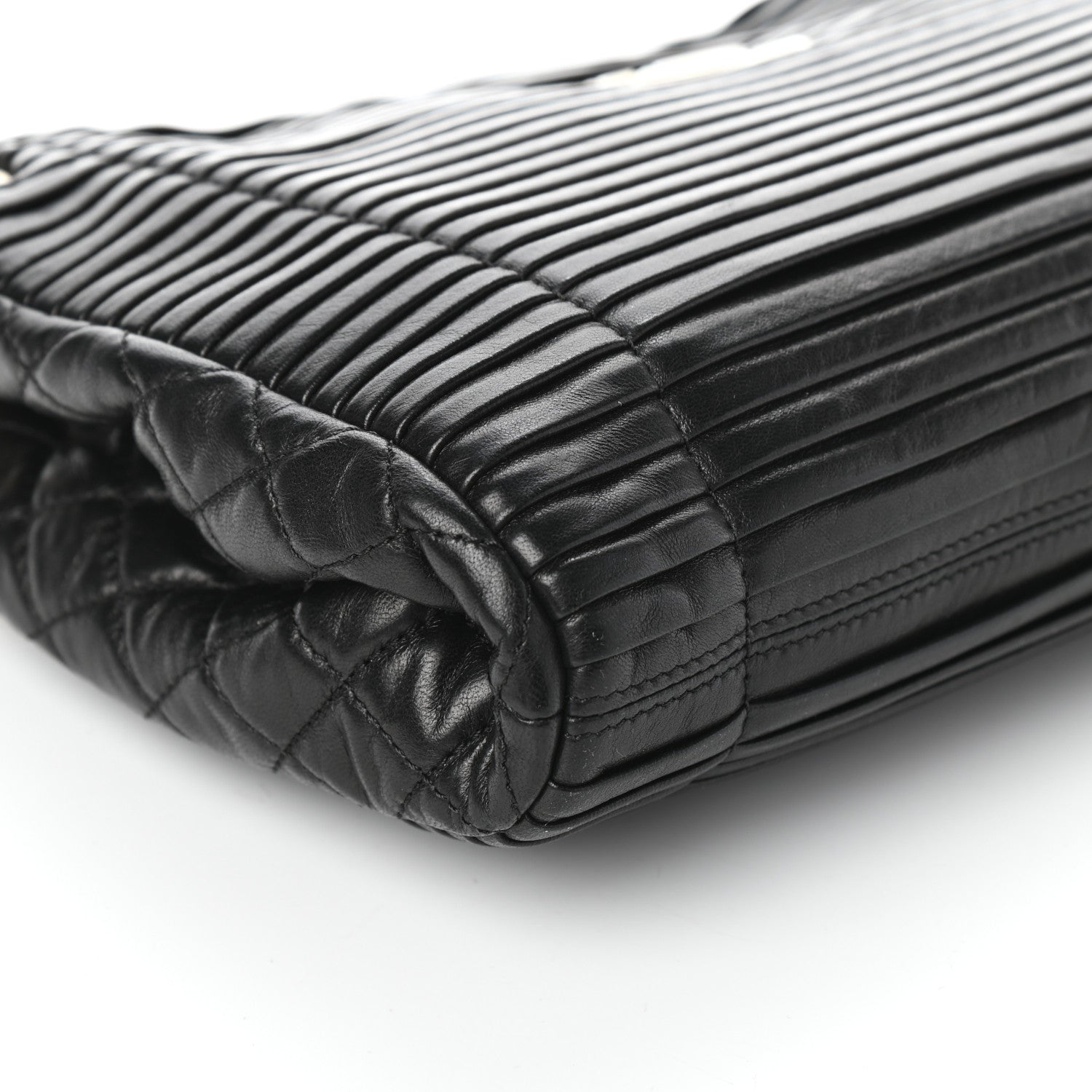 Chanel Lambskin Pleated Shoulder Bag Black 9 of 10