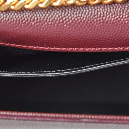 Saint Laurent Grain De Poudre Medium Classic Monogram Kate Satchel Amaranto 8 of 8