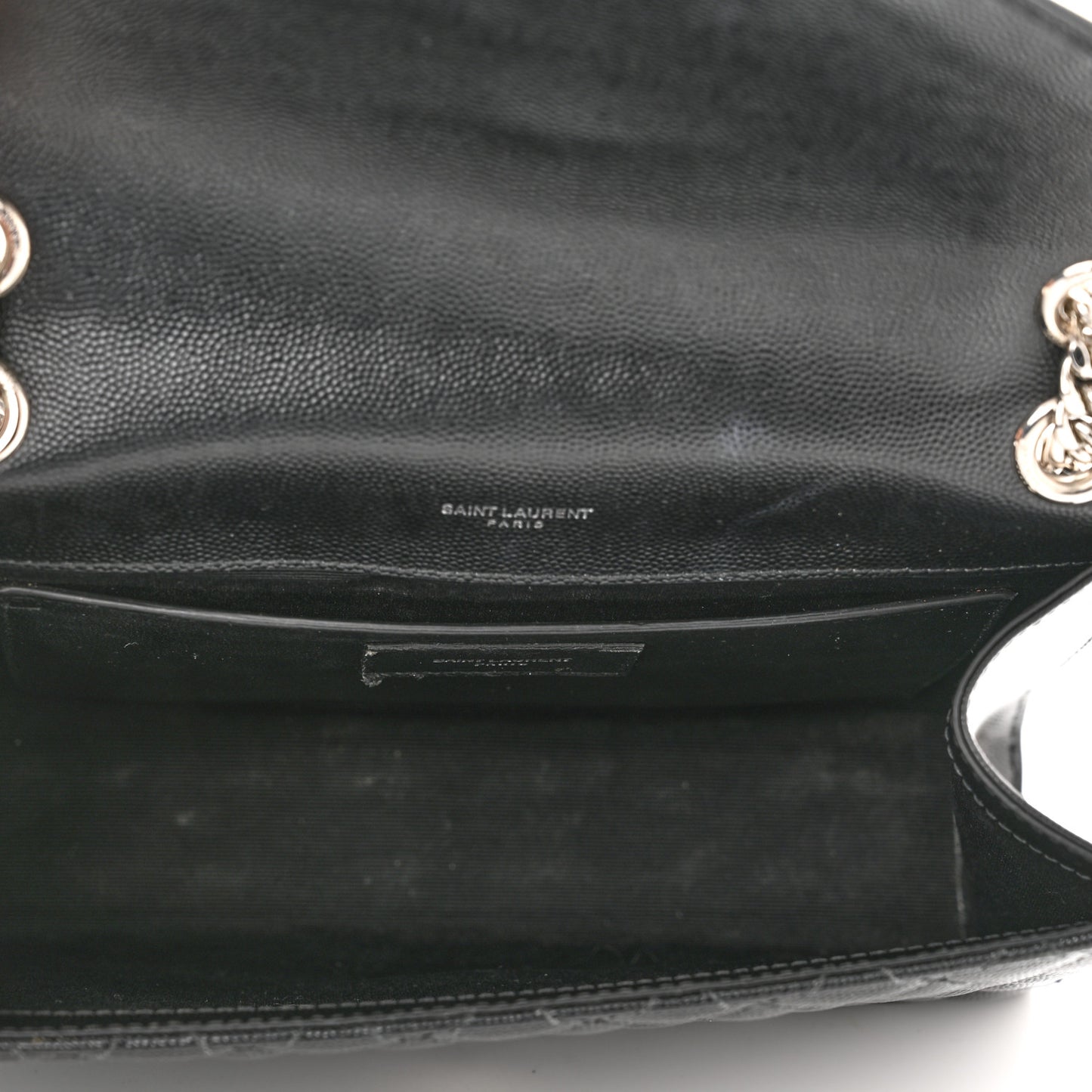 Grain De Poudre Textured Mixed Matelasse Triquilt Medium Monogram Satchel Black