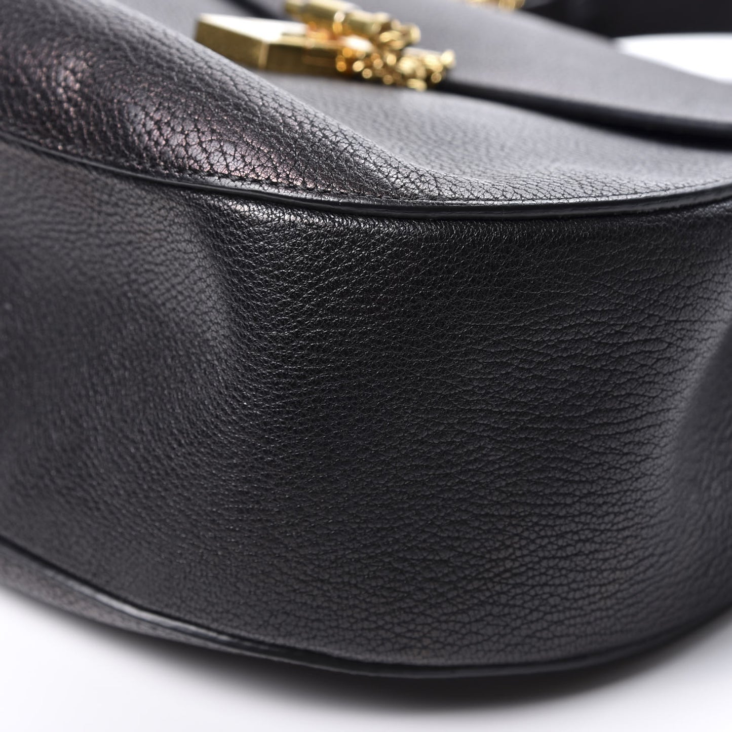 Grained Lambskin Large Drew Shoulder Bag Black