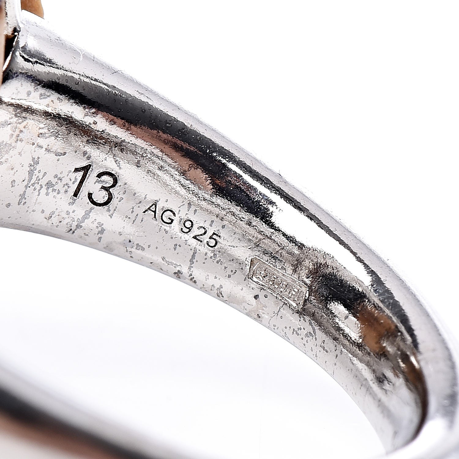 Gucci Sterling Silver Bamboo Horsebit Ring 52 6 5 of 5