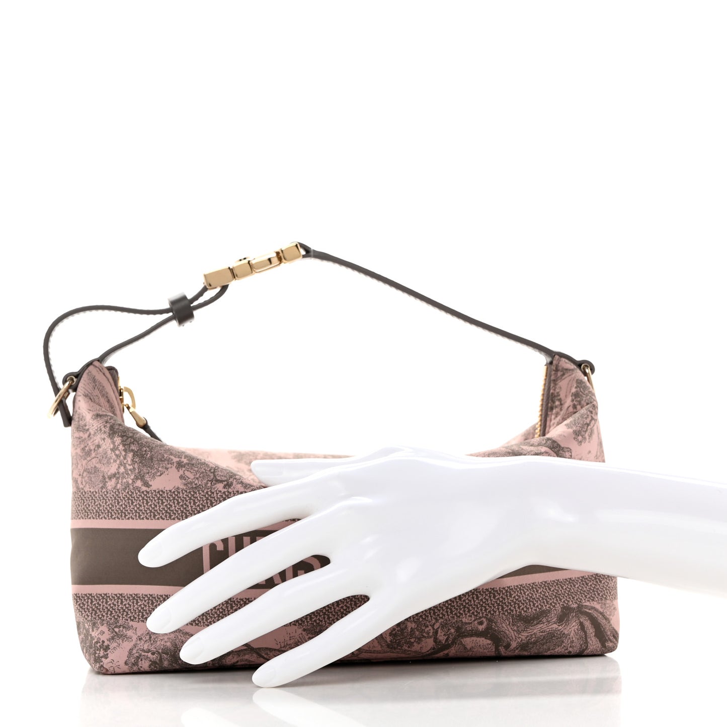 Technical Fabric Toile De Jouy DiorTravel Nomad Pouch Pink Grey