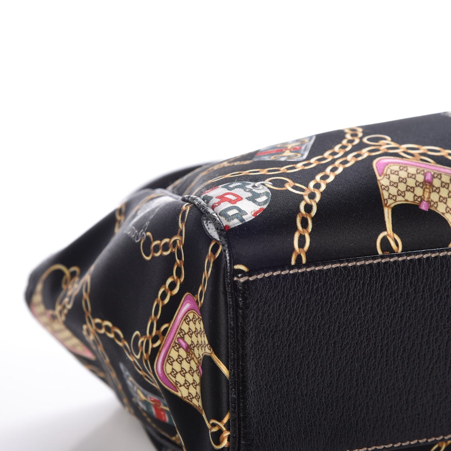 Satin Medium Charmy Shoulder Bag Black Multicolor