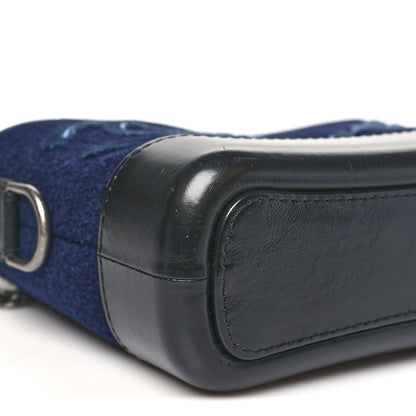 Chanel Calfskin Wool Embroidered Paris Hamburg Medium Gabrielle Hobo Dark Navy Blue 9 of 11