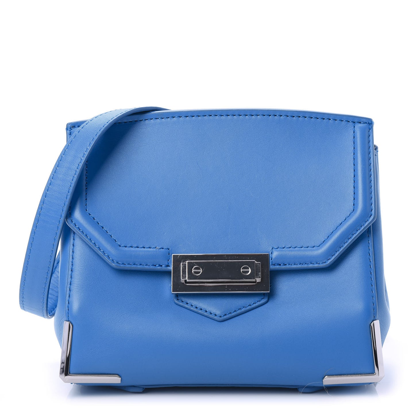 Calfskin Small Marion Tote Air Force Blue Nickel Hardware