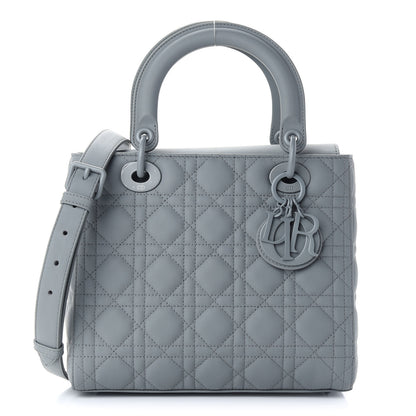 Christian Dior Ultra Matte Calfskin Cannage Medium Lady Dior Grey Stone 1 of 8