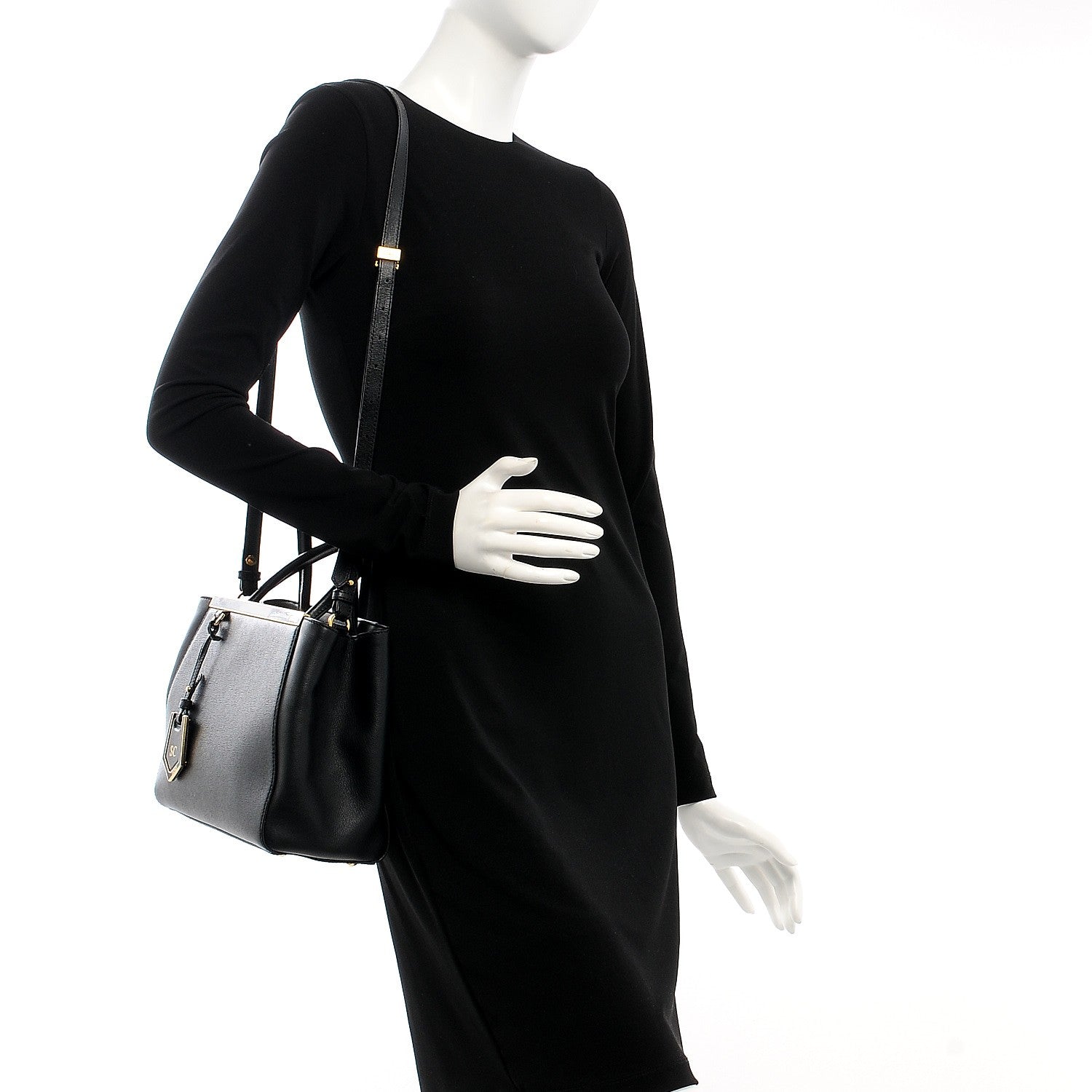 Fendi Vitello Elite Petite 2Jours Tote Black 2 of 8