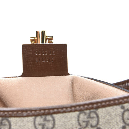 Gucci GG Supreme Monogram Azalea Calfskin Web Small Jackie 1961 Hobo Beige Ebony Brown Sugar 7 of 10