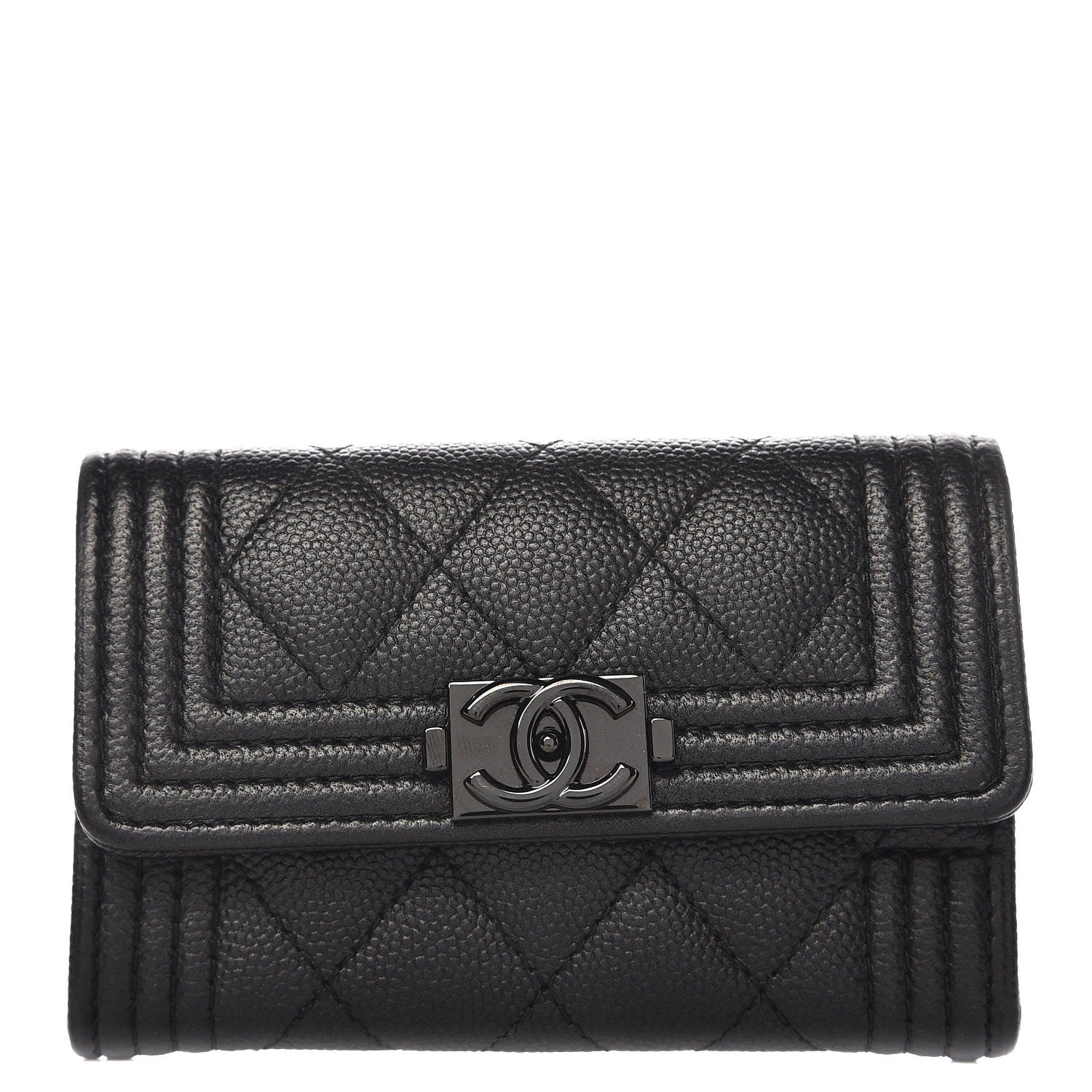 Chanel Caviar Quilted Boy Flap Card Holder So Black 1 of 8