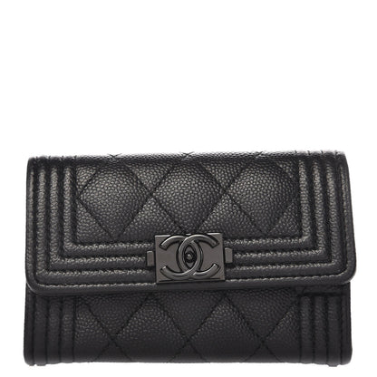 Chanel Caviar Quilted Boy Flap Card Holder So Black 1 of 8