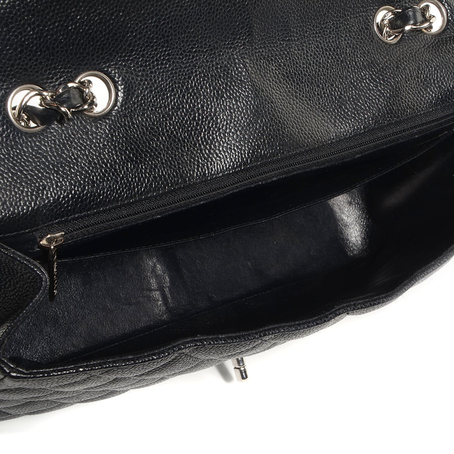 Caviar Jumbo Single Flap Black