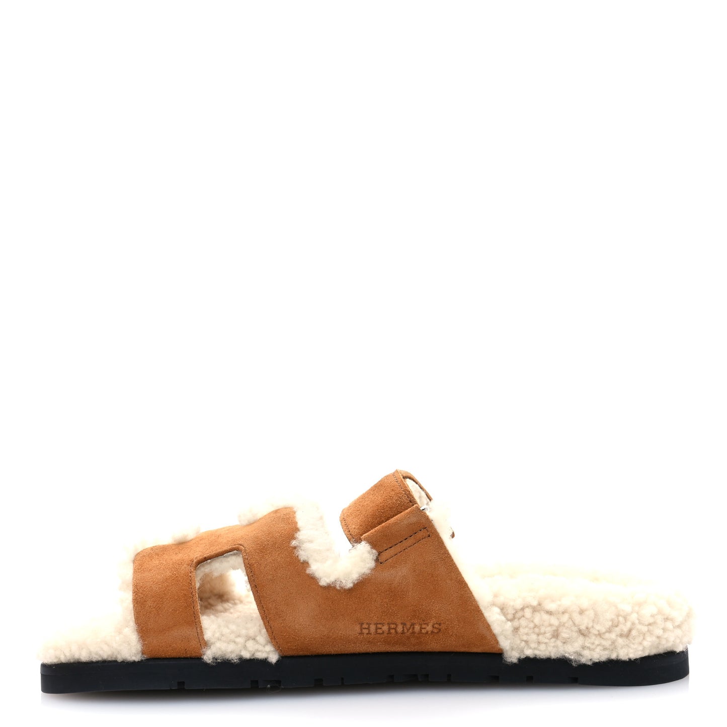 Suede Goatskin Woolskin Womens Chypre Sandals 39 Brun Fume Ecru