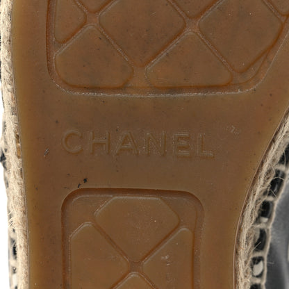 Chanel Lambskin Printed CC Espadrilles 38 Black White 8 of 9